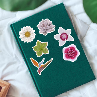 Levendige kleurrijke handgetekende wilde bloem & s sticker