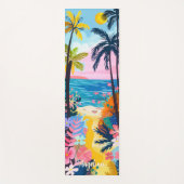 Levendige kleurrijke illustratie van tropisch stra yogamat (Voorkant)