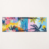 Levendige kleurrijke illustratie van tropisch stra yogamat (Voorkant (horizontaal))