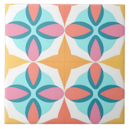 Levendige kleurrijke Indiase kunst geometrisch pat Tegeltje