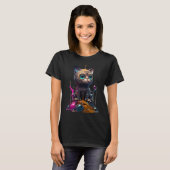 Levendige Kleurrijke Kat 3D Abstracte Vector Kat T-shirt (Voorkant volledig)