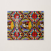 Levendige kleurrijke kat-mozaïekTegels - vrolijk g Legpuzzel (Horizontaal)