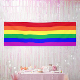 Levendige Kleurrijke Kleuren LGBTQ Klassieke Regen Spandoek