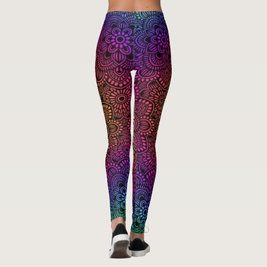 Levendige kleurrijke kunst leggings (Achterkant)