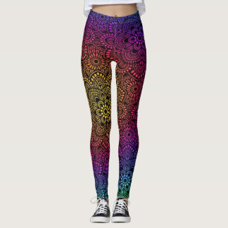 Levendige kleurrijke kunst leggings