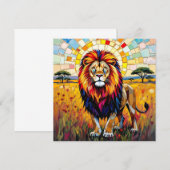 Levendige kleurrijke Lion Mosaic Blank (Voorkant / Achterkant)
