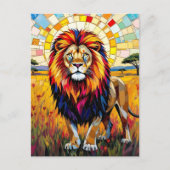Levendige kleurrijke Lion Mosaic Blank Briefkaart (Voorkant)