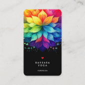 Levendige Kleurrijke Lotus Mandala Therapeut Yoga Visitekaartje (Voorkant)