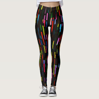 Levendige kleurrijke markers op zwarte Leggings