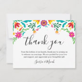 Levendige kleurrijke Mexicaanse geïnspireerde bloe Bedankkaart (Voorkant)