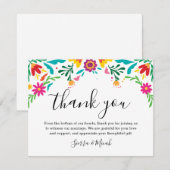 Levendige kleurrijke Mexicaanse geïnspireerde bloe Bedankkaart (Voorkant / Achterkant)