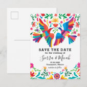 Levendige Kleurrijke Mexicaanse Geïnspireerde Voge Aankondigingskaart (Voorkant / Achterkant)