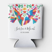 Levendige Kleurrijke Mexicaanse Geïnspireerde Voge Blikjeskoeler (Voorkant)