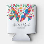 Levendige Kleurrijke Mexicaanse Geïnspireerde Voge Blikjeskoeler (Achterkant)