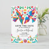 Levendige Kleurrijke Mexicaanse Geïnspireerde Voge Save The Date (Staand voorkant)