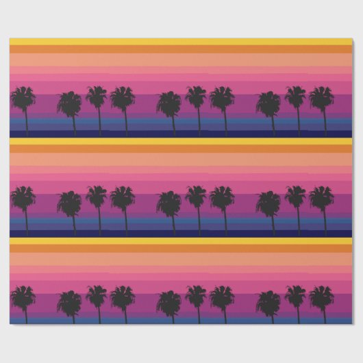 Levendige, kleurrijke oceaan zonsondergang met sil cadeaupapier (Vlak)