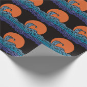 Levendige, kleurrijke oceaangolven & zonsondergang cadeaupapier (Hoek)