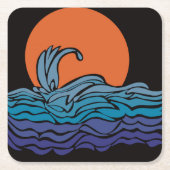 Levendige, kleurrijke oceaangolven & zonsondergang kartonnen onderzetters (Voorkant)