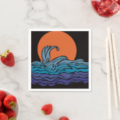 Levendige, kleurrijke oceaangolven & zonsondergang servet (Insitu)