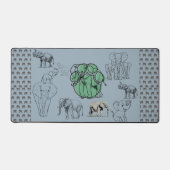 Levendige kleurrijke olifanten - Uniek olifantenpa Bureaumat (Voorkant)