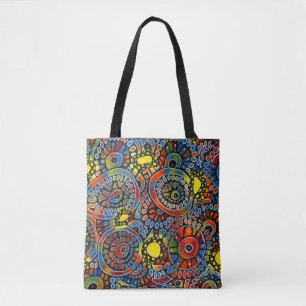 Levendige Kleurrijke Ovale Koralen Originele Abstr Tote Bag