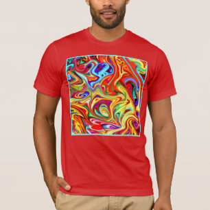 Levendige kleurrijke patroonillustratie t-shirt