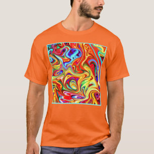 Levendige kleurrijke patroonillustratie t-shirt