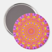 Levendige Kleurrijke Psychedelische Abstracte Kale Magneet (Voorkant / Achterkant)