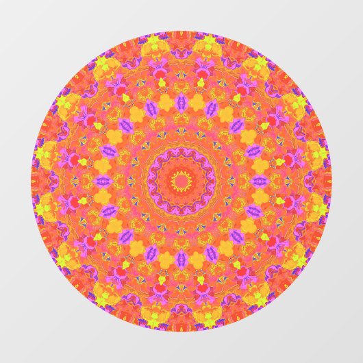 Levendige Kleurrijke Psychedelische Abstracte Kale Raamsticker (Vel)