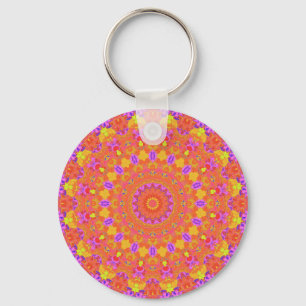 Levendige Kleurrijke Psychedelische Abstracte Kale Sleutelhanger