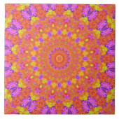 Levendige Kleurrijke Psychedelische Abstracte Kale Tegeltje (Voorkant)