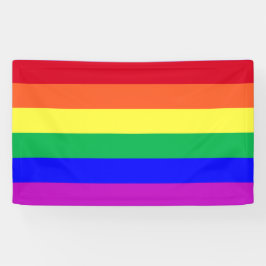 Levendige Kleurrijke Regenboogstrepen Gay Pride Spandoek