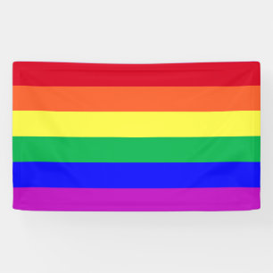 Levendige Kleurrijke Regenboogstrepen Gay Pride Spandoek