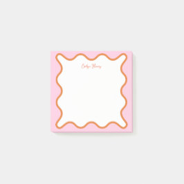 Levendige kleurrijke roze Sinaasappel golvende zig Post-it® Notes