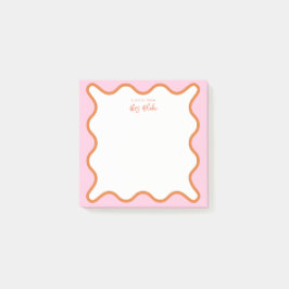 Levendige kleurrijke roze Sinaasappel golvende zig Post-it® Notes