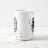 Levendige kleurrijke Schattigee grillige 3D Cat Mo Magische Mok (Midden)