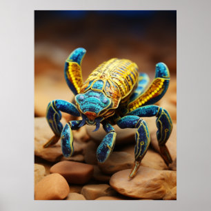 Levendige kleurrijke Scorpion's Portret #1 Poster