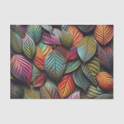 Levendige kleurrijke seizoensgebonden herfstblader tissuepapier (Voorkant)