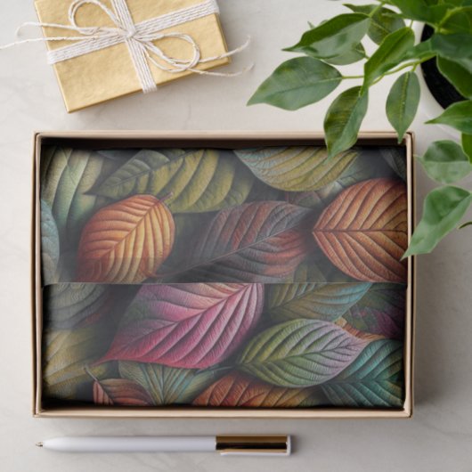 Levendige kleurrijke seizoensgebonden herfstblader tissuepapier (Geschenk)