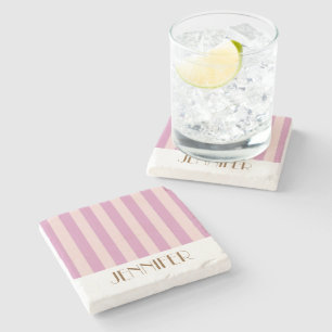 Levendige Kleurrijke Strepen paarse Trendy Bruilof Stenen Onderzetter