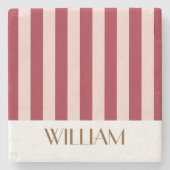 Levendige Kleurrijke Strepen rode Trendy Bruiloft Stenen Onderzetter (Voorkant)