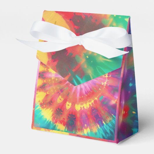 Levendige kleurrijke Stropdas-Dye #1 Bedankdoosjes (Voorkant Zijde)