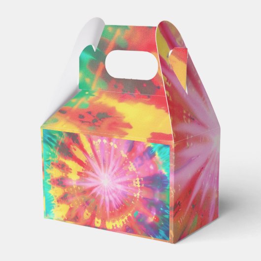 Levendige kleurrijke Stropdas-Dye #1 Bedankdoosjes (Achterkant)