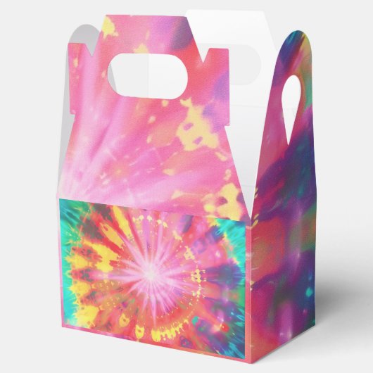 Levendige kleurrijke Stropdas-Dye #1 Bedankdoosjes (Geopend)