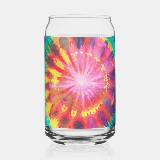 Levendige kleurrijke Stropdas-Dye #1 Blikvorm Glas (Achterkant)