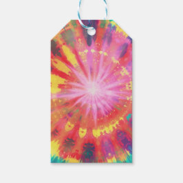 Levendige kleurrijke Stropdas-Dye #1 Cadeaulabel