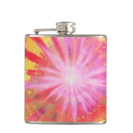 Levendige kleurrijke Stropdas-Dye #1 Heupfles