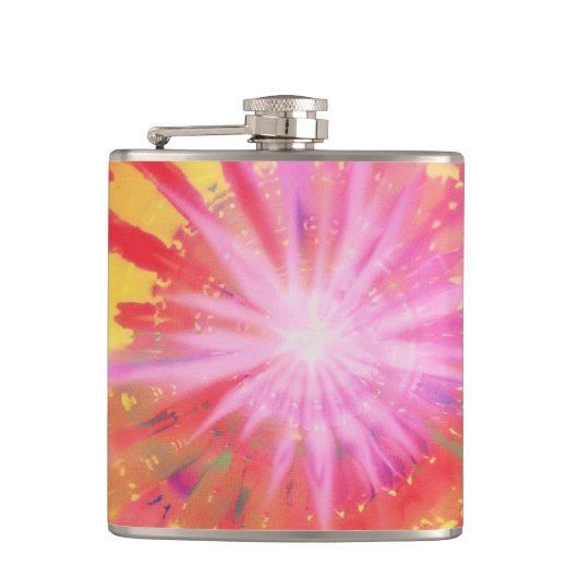 Levendige kleurrijke Stropdas-Dye #1 Heupfles (Voorkant)