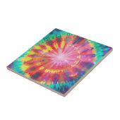 Levendige kleurrijke Stropdas-Dye #1 Tegeltje (Zijkant)