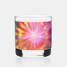 Levendige kleurrijke Stropdas-Dye #1 Whisky Glas